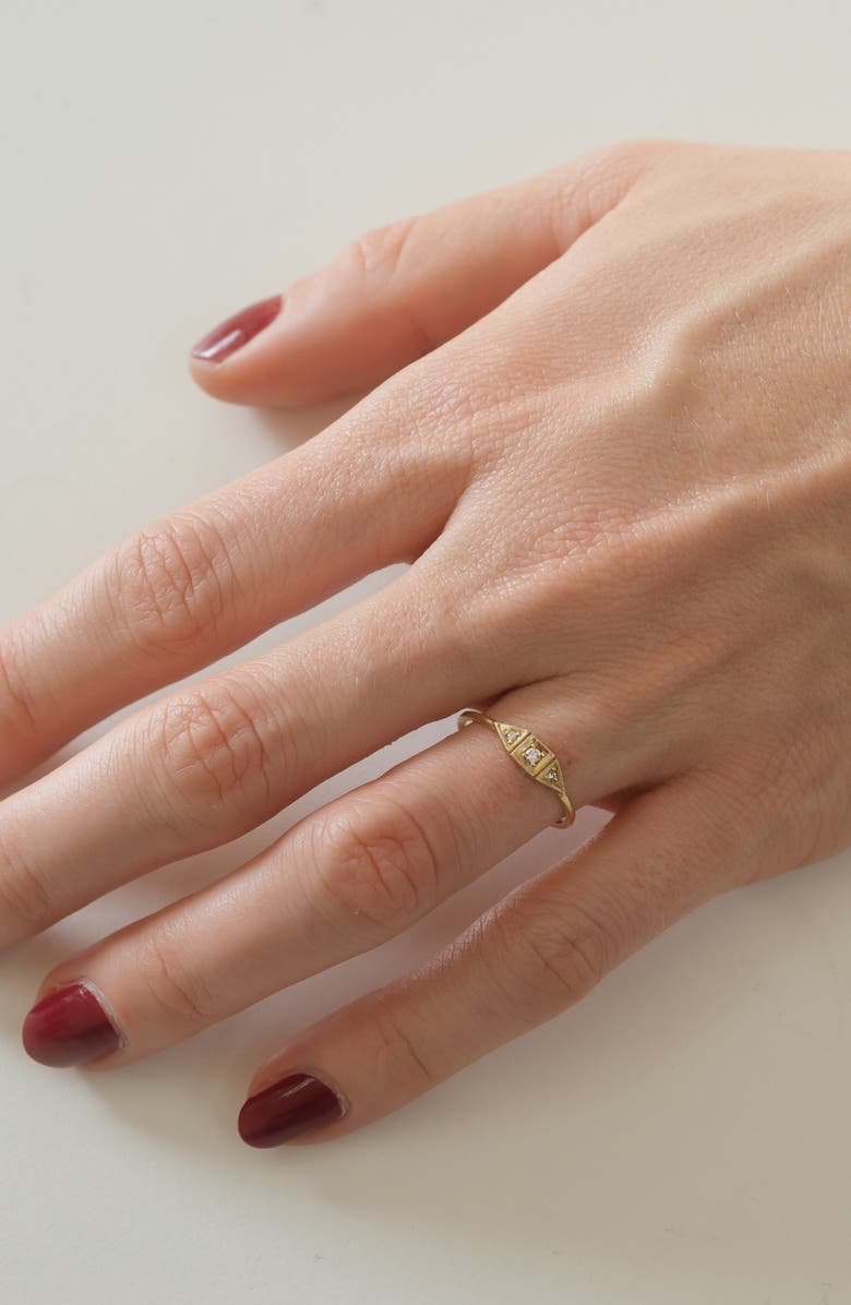 Jennie Kwon Designs Mini Deco Point Diamond Ring, Alternate, color,