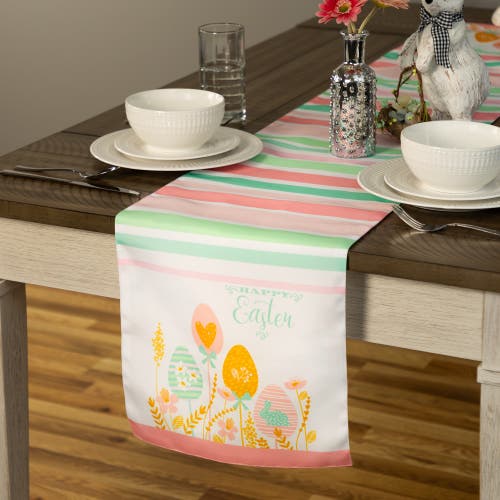 Northlight Striped Pastel Happy Easter Table Runner