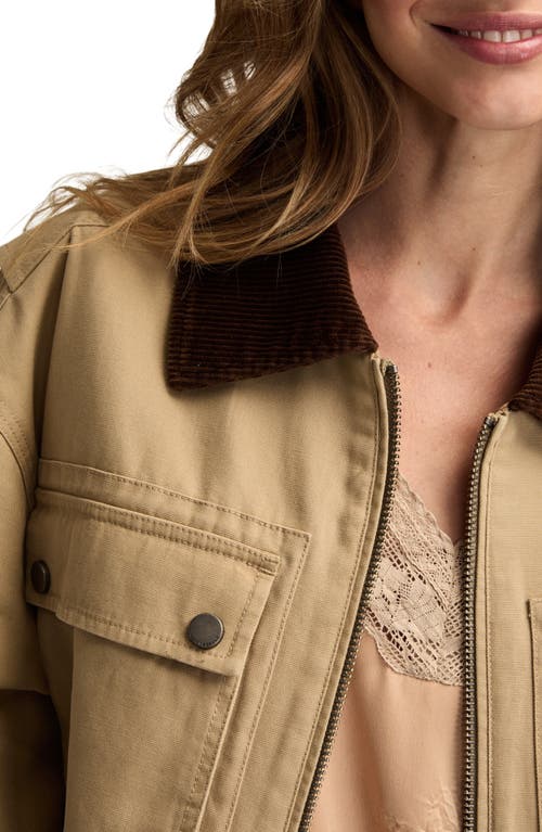 Lucky Brand Utility Crop Jacket In Brown