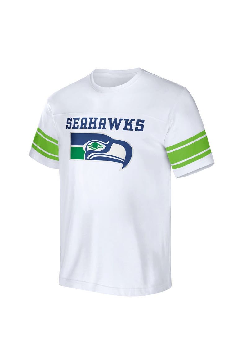 Men's NFL x Darius Rucker Collection by Fanatics White Seattle Seahawks Football Striped T-Shirt, Alternate, color, White