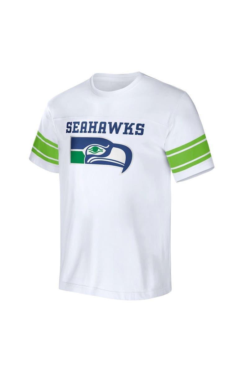 NFL X DARIUS RUCKER Men's NFL x Darius Rucker Collection by Fanatics White Seattle Seahawks Football Striped T-Shirt, Alternate, color, 