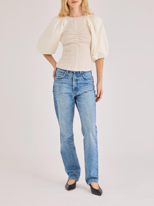 Rebecca Taylor Textured Blouse In Cream