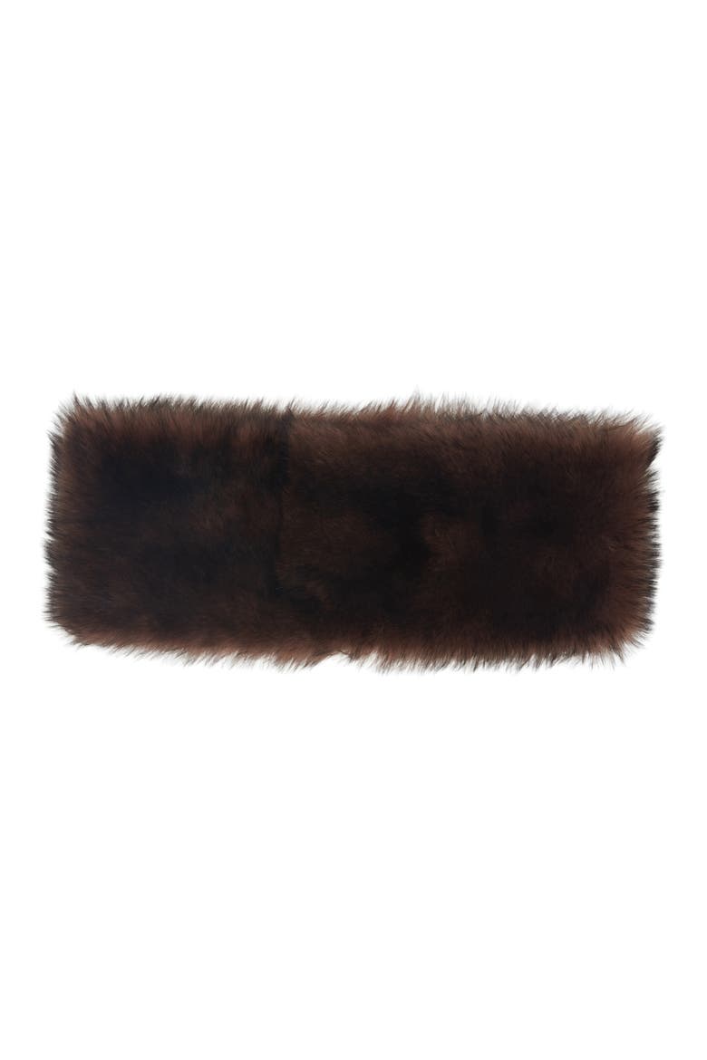 Signature Faux Fur Headband, Alternate, color, BROWN