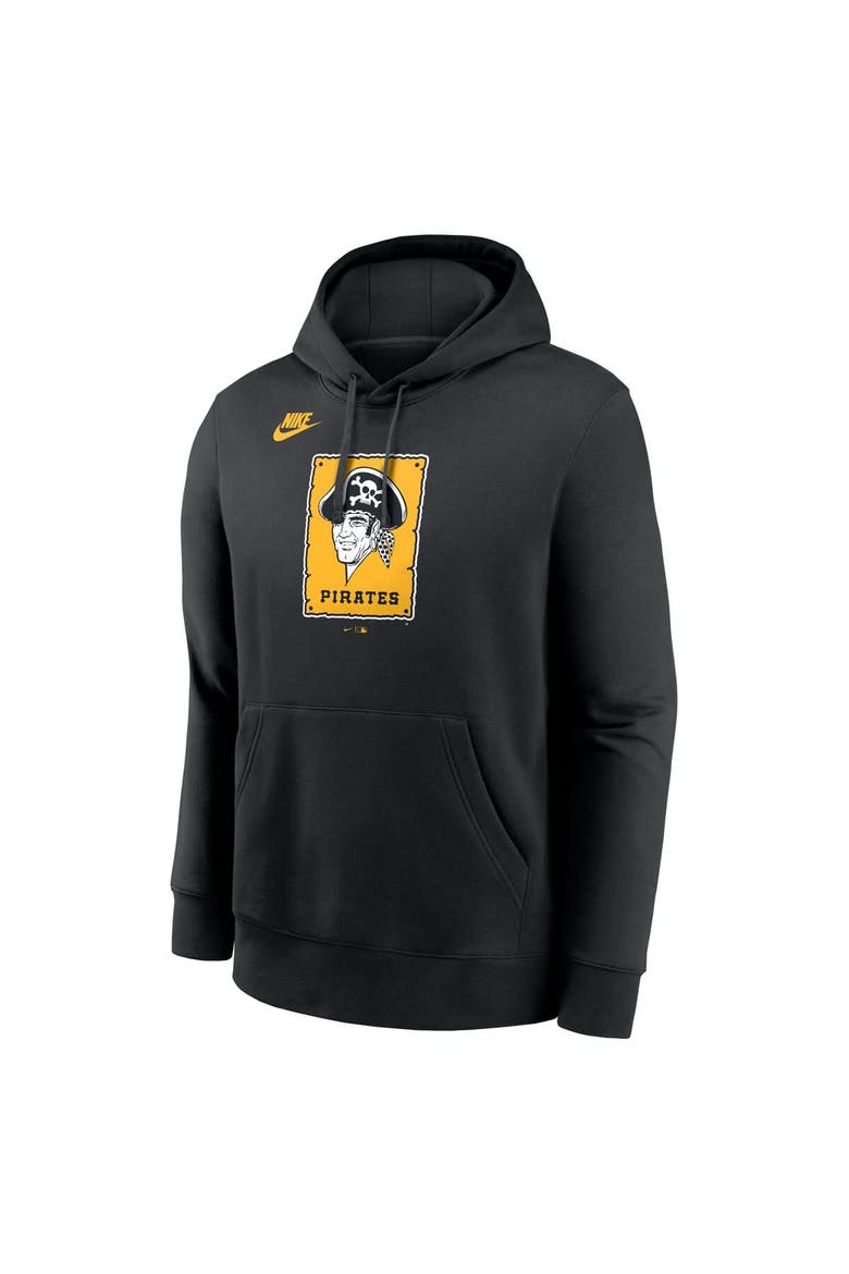 Men's Nike Black Pittsburgh Pirates Cooperstown Collection Logo Club Pullover Hoodie, Alternate, color, Black