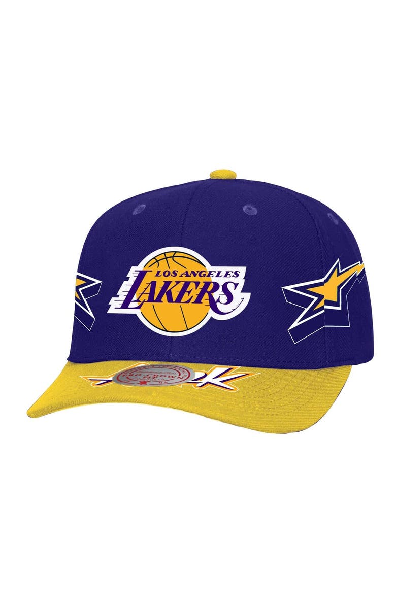 Mitchell & Ness Men's Mitchell & Ness Purple/Gold Los Angeles Lakers AS2K Stars Pro Crown Adjustable Hat, Main, color, Purple