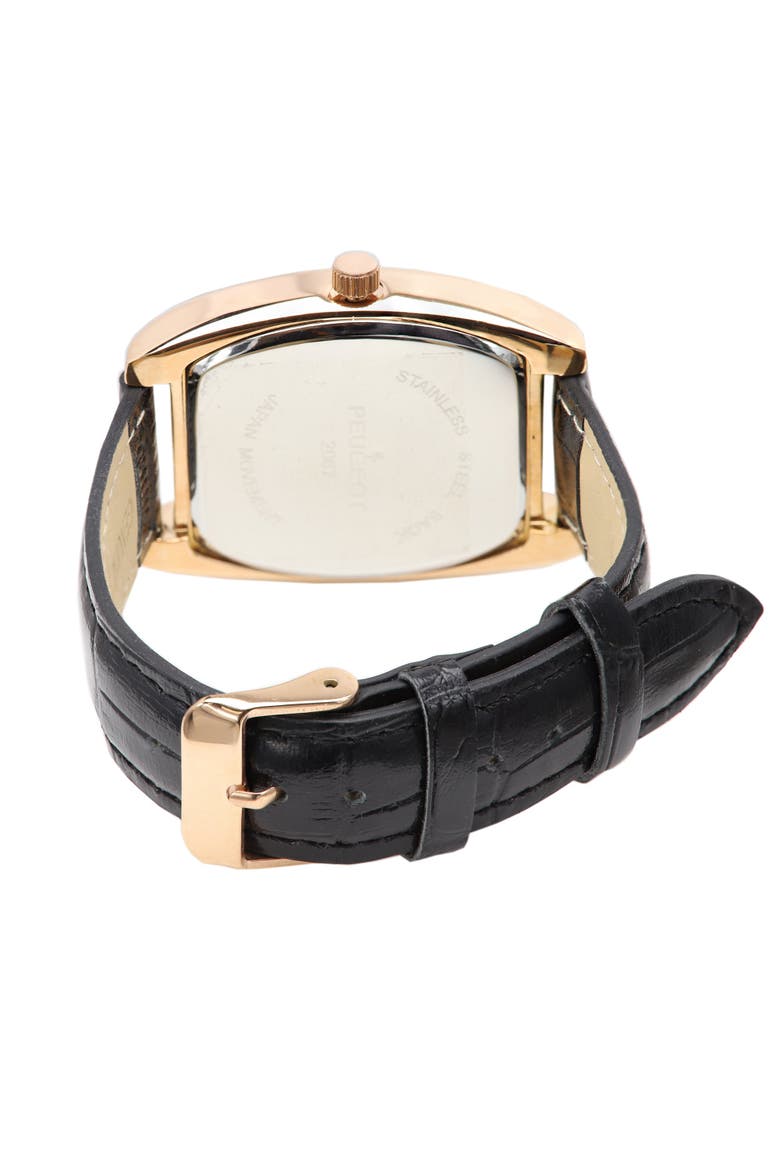 Vintage Tonneau Remote Sweep Leather Watch- 50x38MM, Alternate, color, Rose Gold