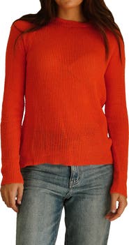 Paneros Clothing Sloane Openwork Cotton Crewneck Sweater