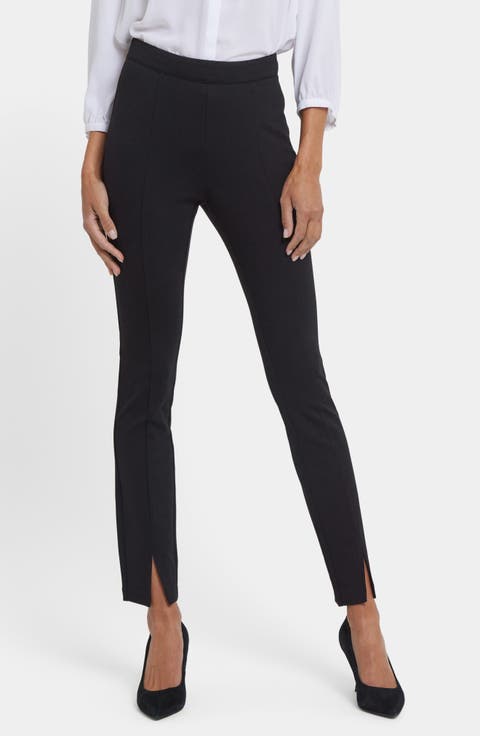 Zelda Split Hem Slim Straight Leg Pants
