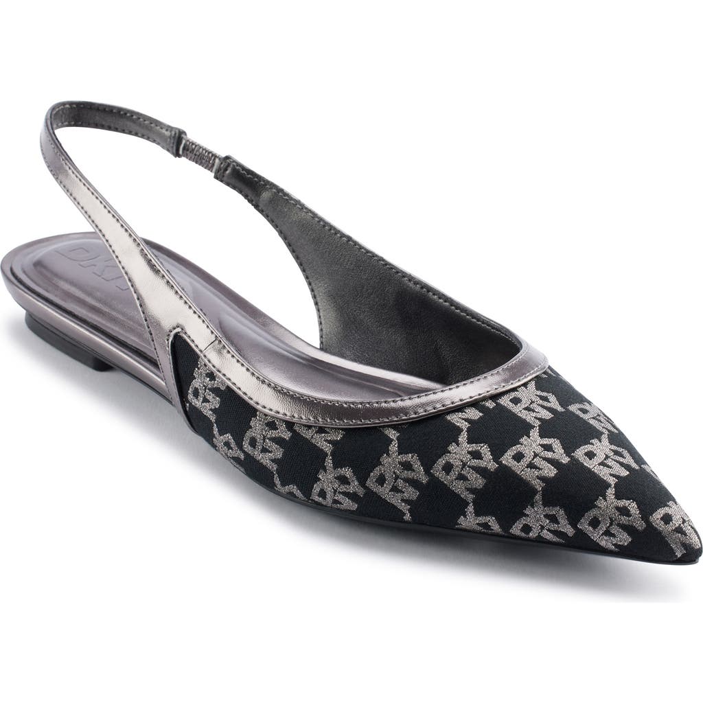Dkny Millbury Slingback Pointed Toe Flat In Nickel