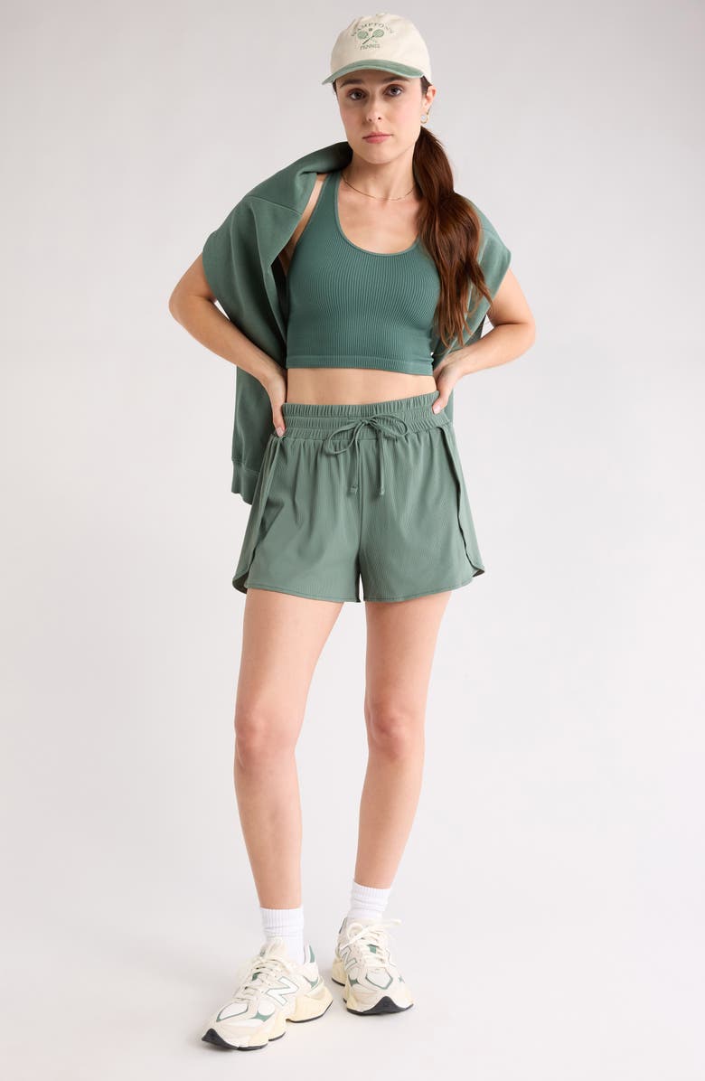 Z by Zella Open Matchpoint Shorts, Alternate, color, Green Tree