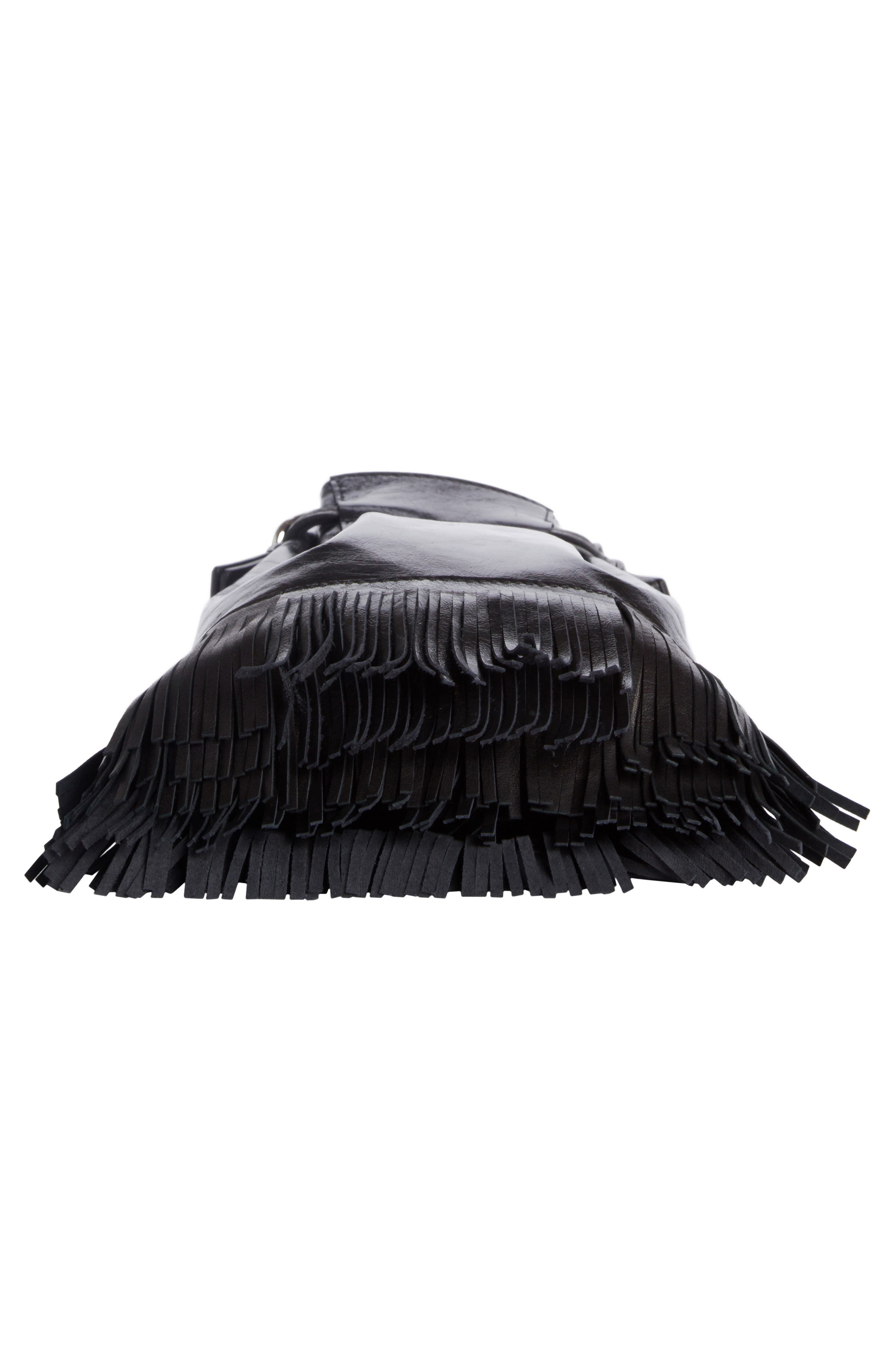 Isabel Marant Askiah Fringe Leather Crossbody Bag, Alternate, color, 