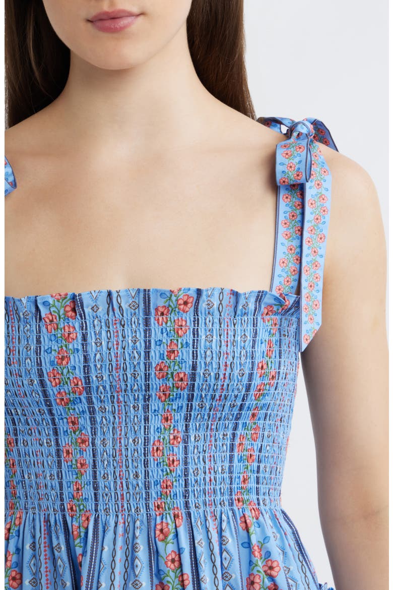 The Ribbon Nap® Minidress, Alternate, color, FLORAL BATIK STRIPE BLUE