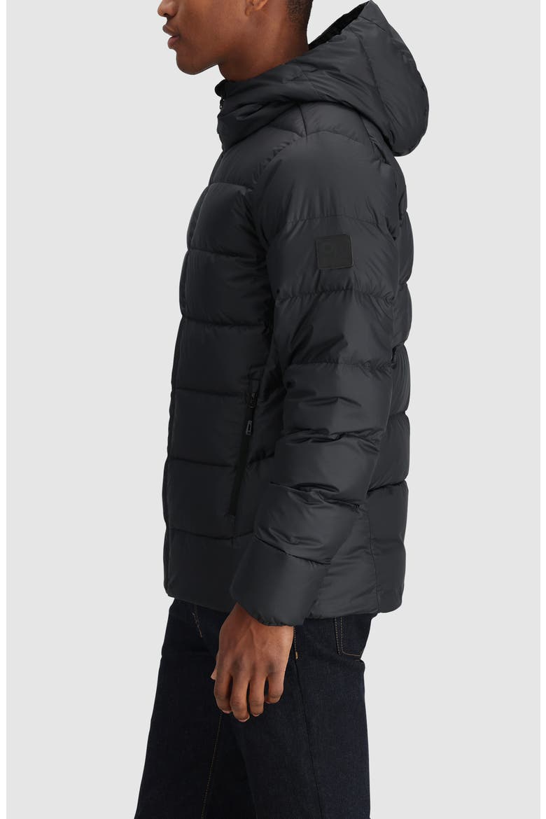 Coldfront 700 Fill Power Down Insulated Hooded Ripstop Packable Puffer Jacket, Alternate, color, SOLID BLACK