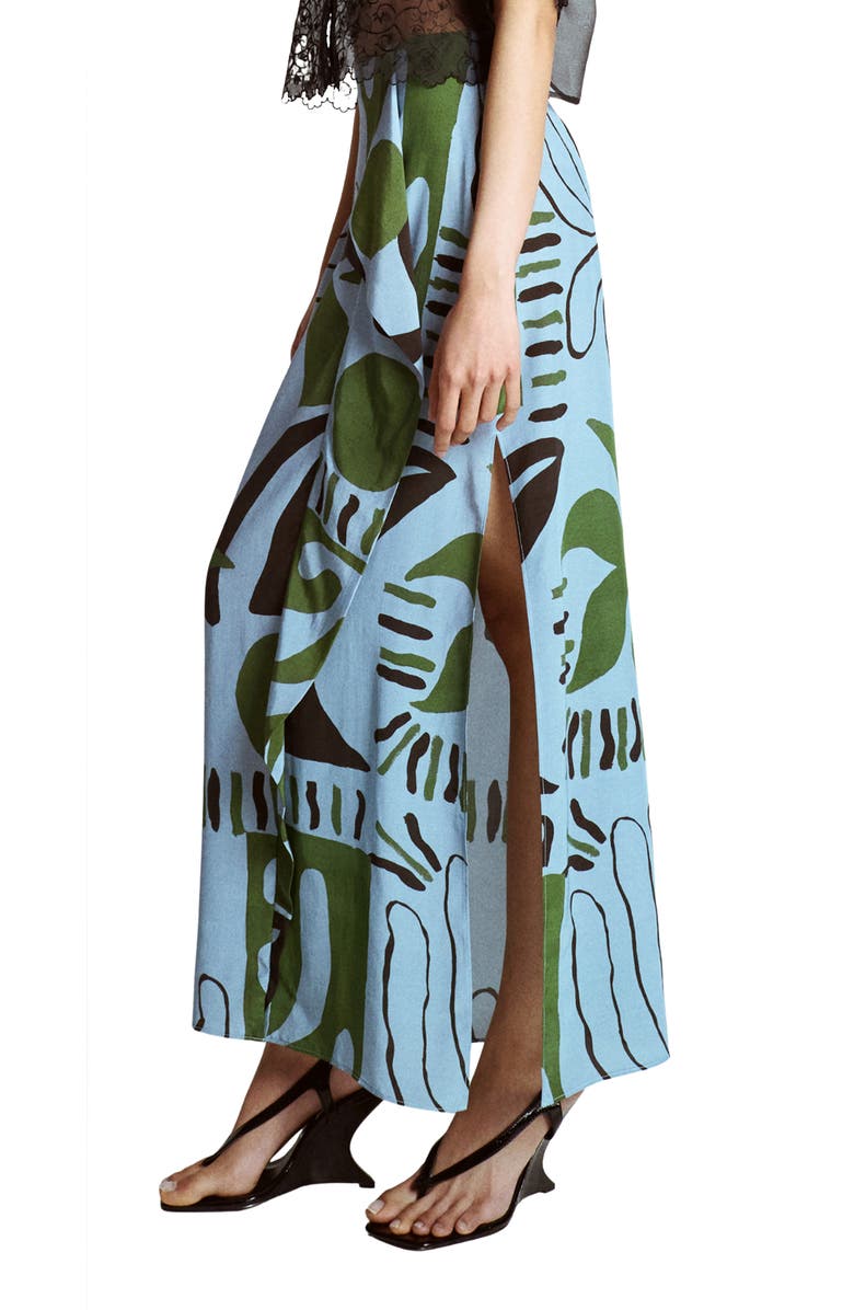 Topshop Sarong Maxi Skirt, Alternate, color, Blue Multi