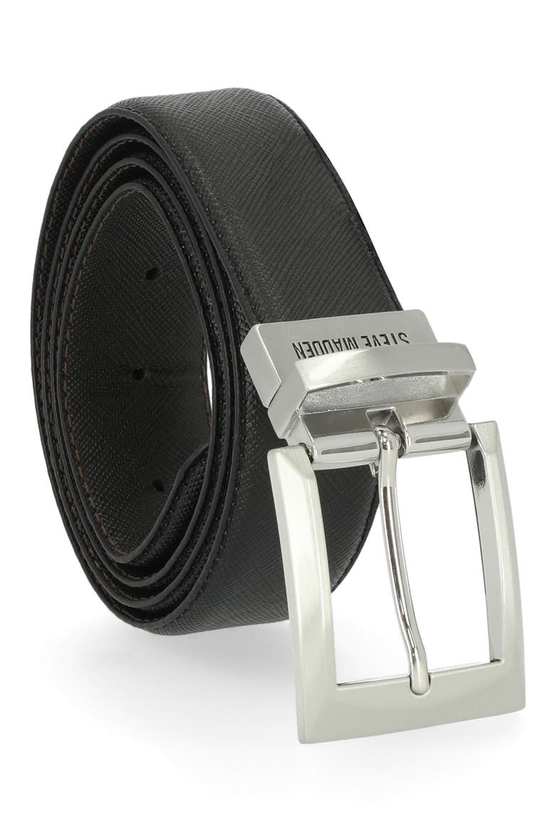Leather Belt, Alternate, color, BLACK / BROWN