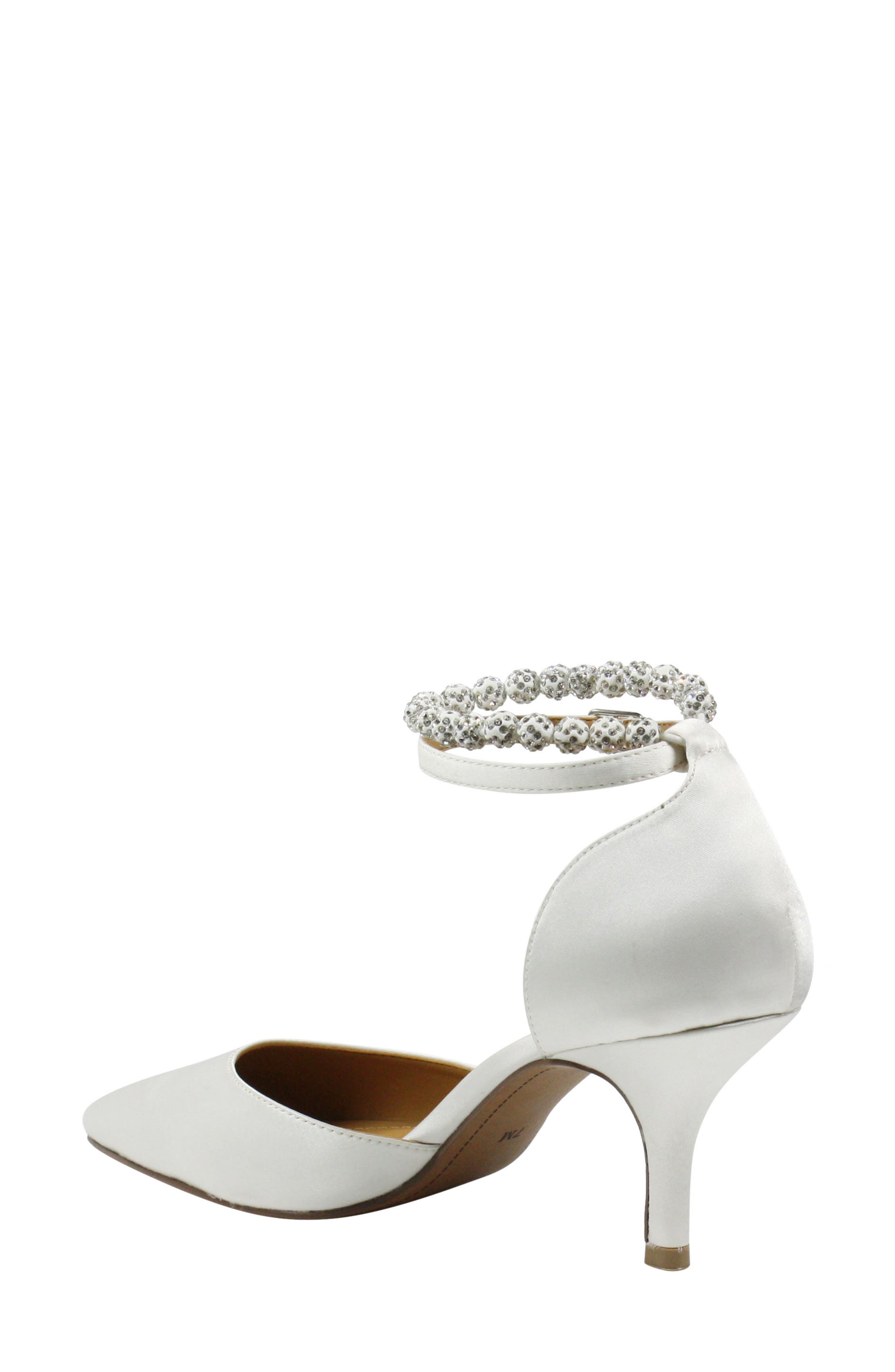 J.Renée Kenema Ankle Strap Pump, Alternate, color, WHITE SATIN
