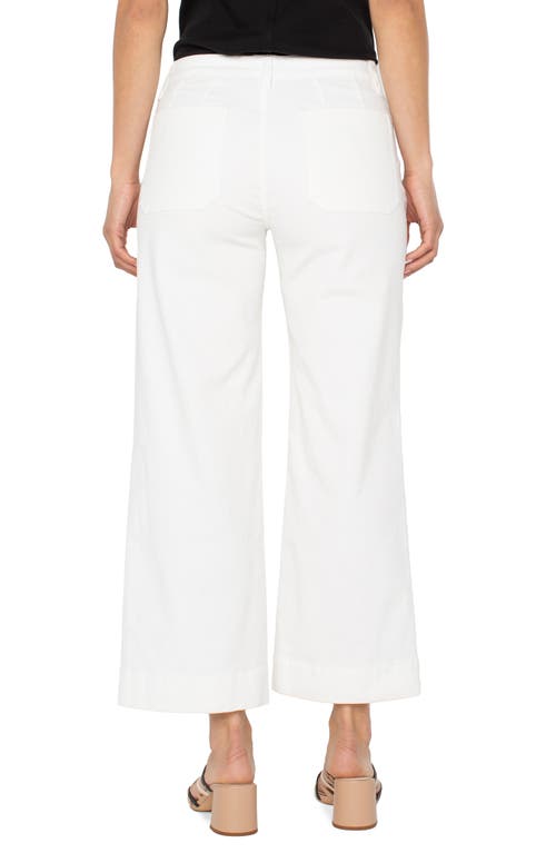 Liverpool Los Angeles Patch Pocket Mid Rise Ankle Wide Leg Corduroy Pants In White