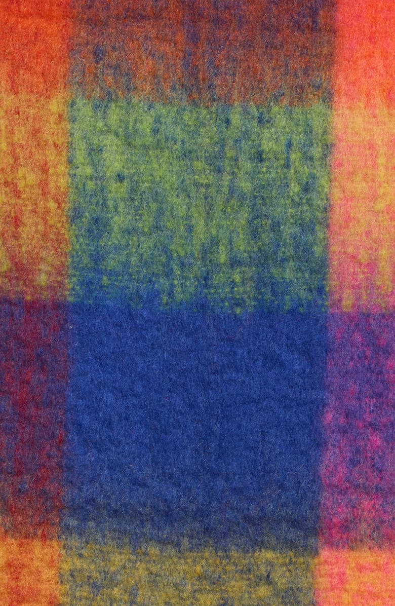 Steve Madden Brushed Plaid Blanket Scarf, Alternate, color, Warm Multi