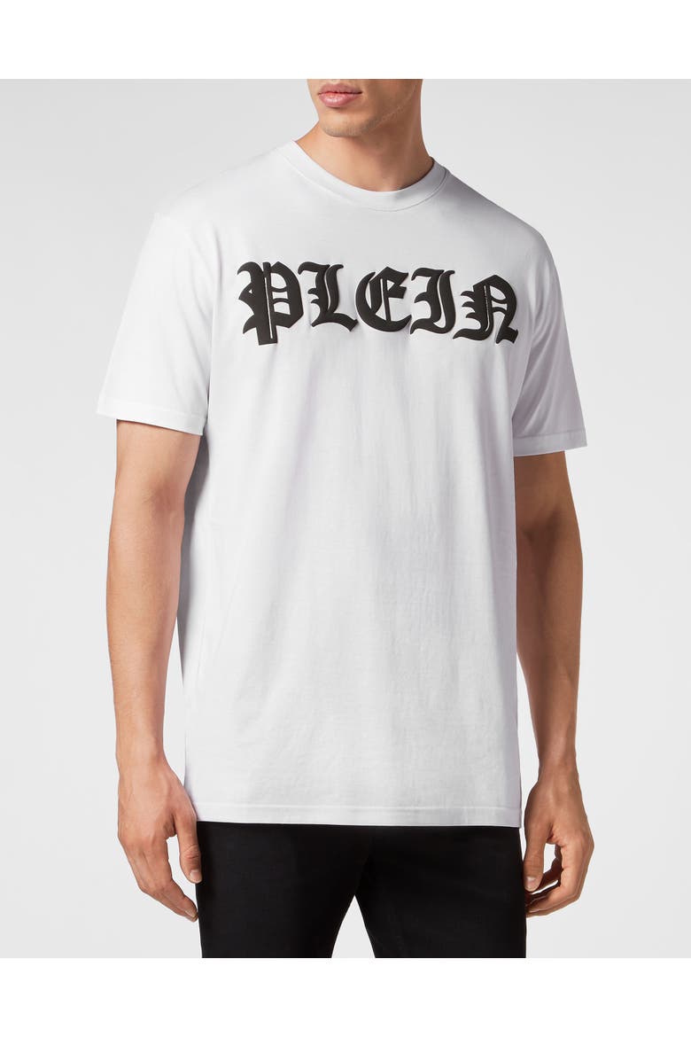 T-Shirt Round Neck Ss Gothic Plein Men, Main, color, white