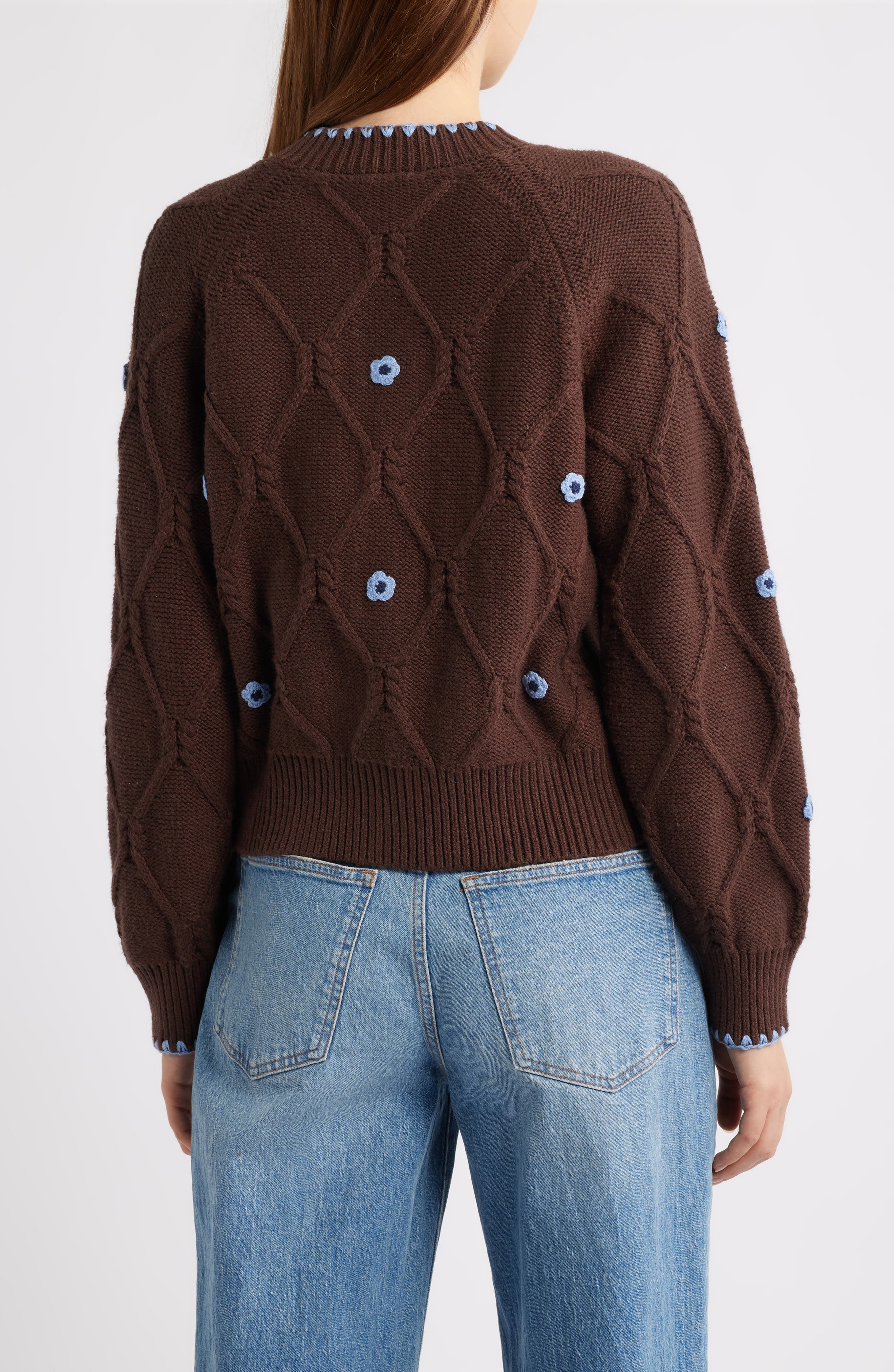 Laurie Floral Stitch Cardigan - image 2
