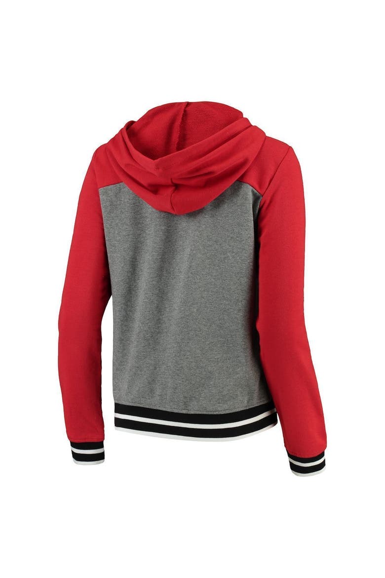 Women's New Era Gray/Red Arizona Diamondbacks French Terry Full-Zip Hoodie, Alternate, color, Gray