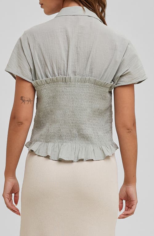 WISHLIST WISHLIST BUTTON FRONT SHIRRED TOP 