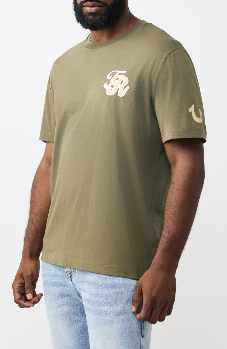 True Religion Cali Bay Big Buddha Graphic T-Shirt, Alternate, color, Kalamata