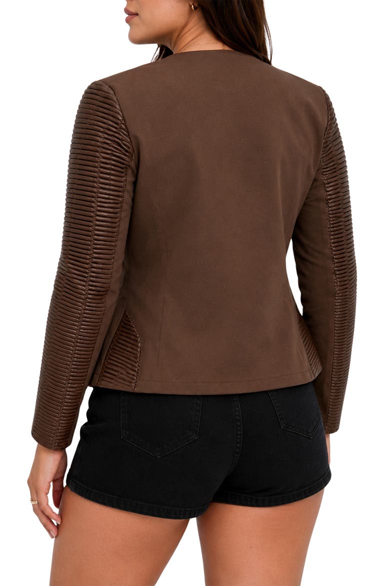 Trinity Faux Leather Jacket, Alternate, color, CHESTNUT