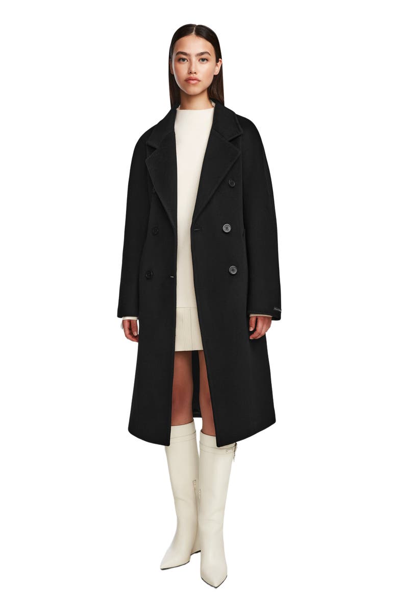 Rudsak KOURT W Women's Black Double-Breasted Wool Coat by RUDSAK, Alternate, color, 