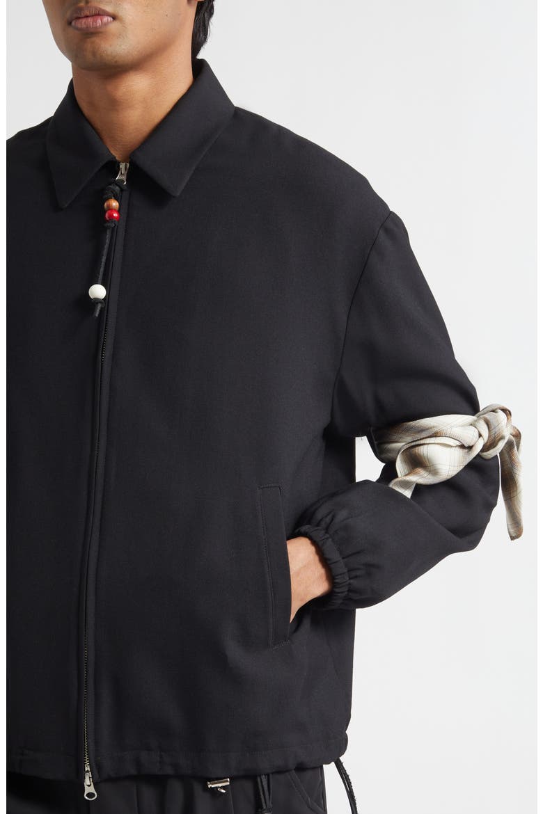 Slim Gabardine Coach's Jacket, Alternate, color, BLACK