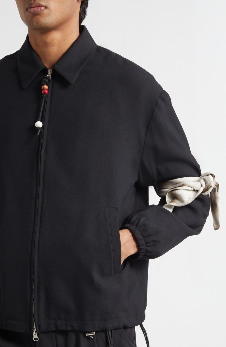 SONG FOR THE MUTE Slim Gabardine Coach's Jacket, Alternate, color, Black