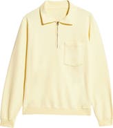 Fortela Yalep Brushed Jersey Quarter Zip Collared Sweatshirt