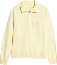 Fortela Yalep Brushed Jersey Quarter Zip Collared Sweatshirt