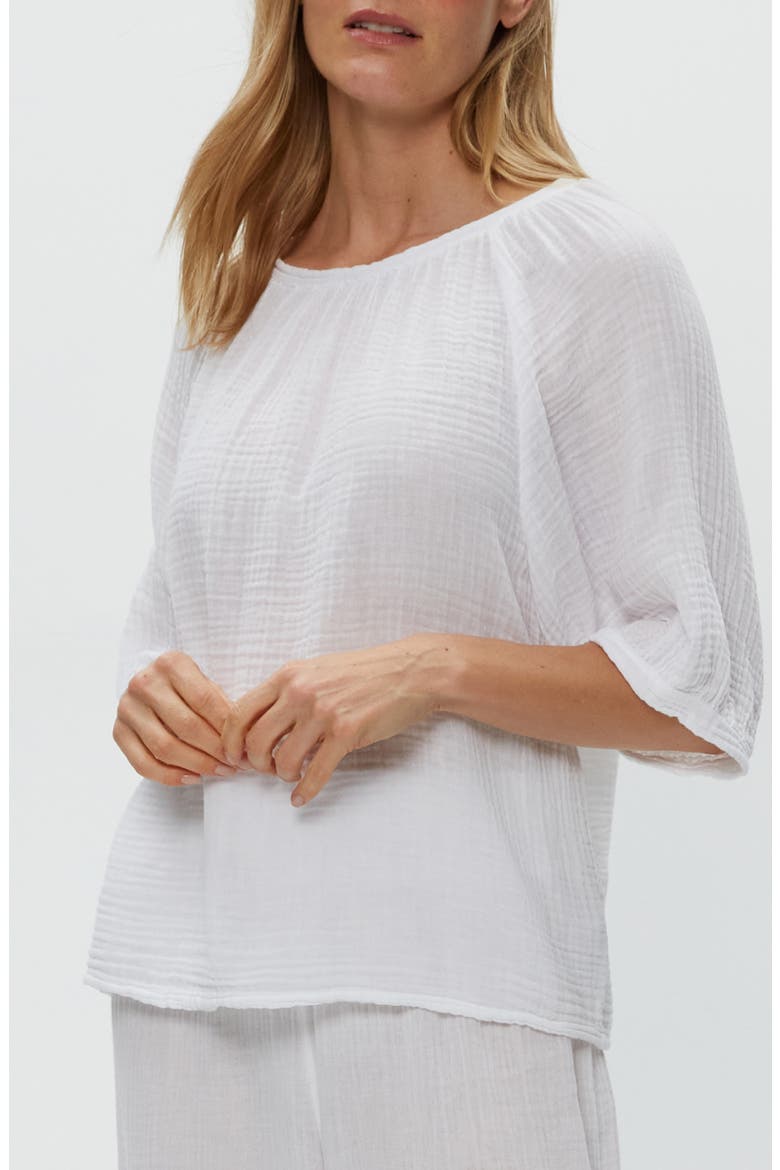 Jane Puff Sleeve Top, Alternate, color, WHITE