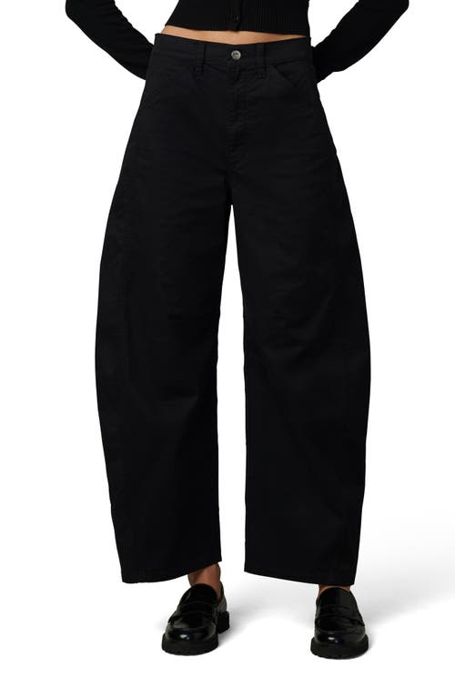 Joe's Jeans The Bowie High Waist Ankle Barrel Twill Pants In Black