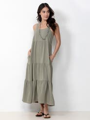 Single Stitch Tiered Maxi Dress