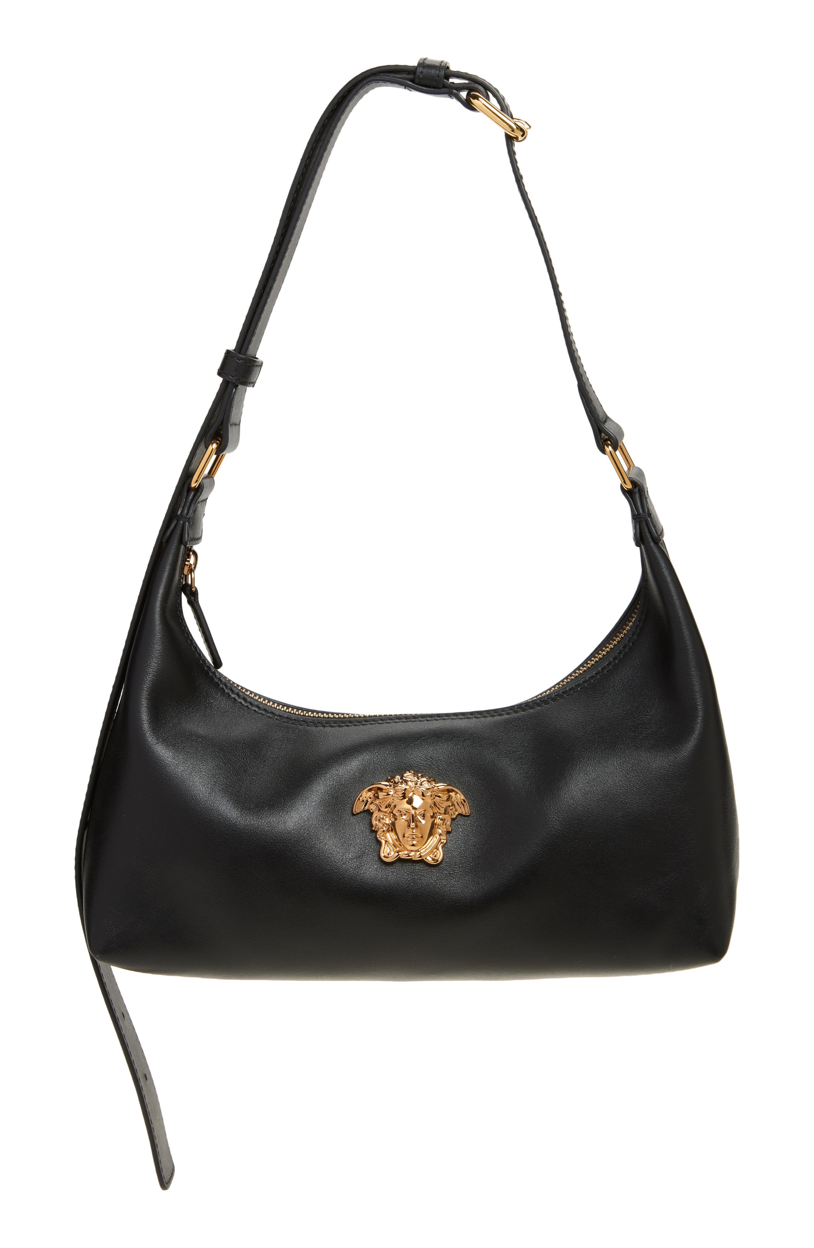 Versace Medusa Leather Hobo Bag, Main, color, 