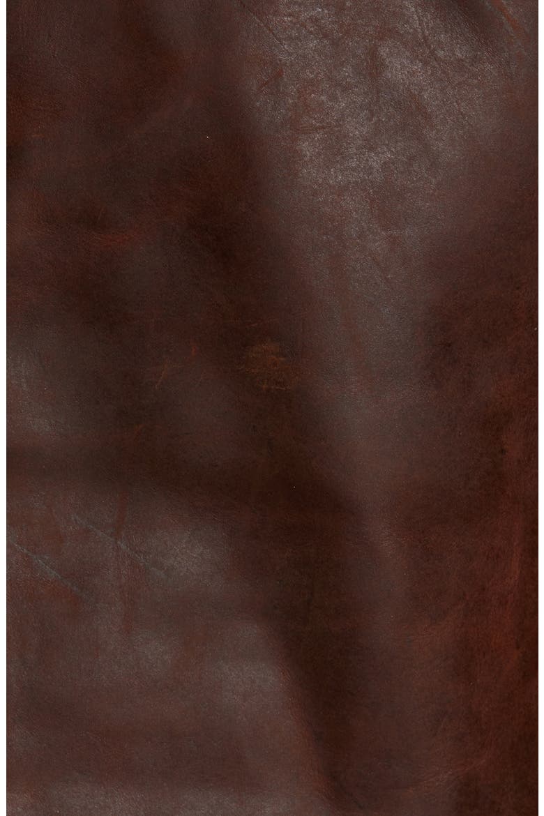 Café Racer Lightweight Oiled Cowhide Leather Jacket, Alternate, color, BROWN