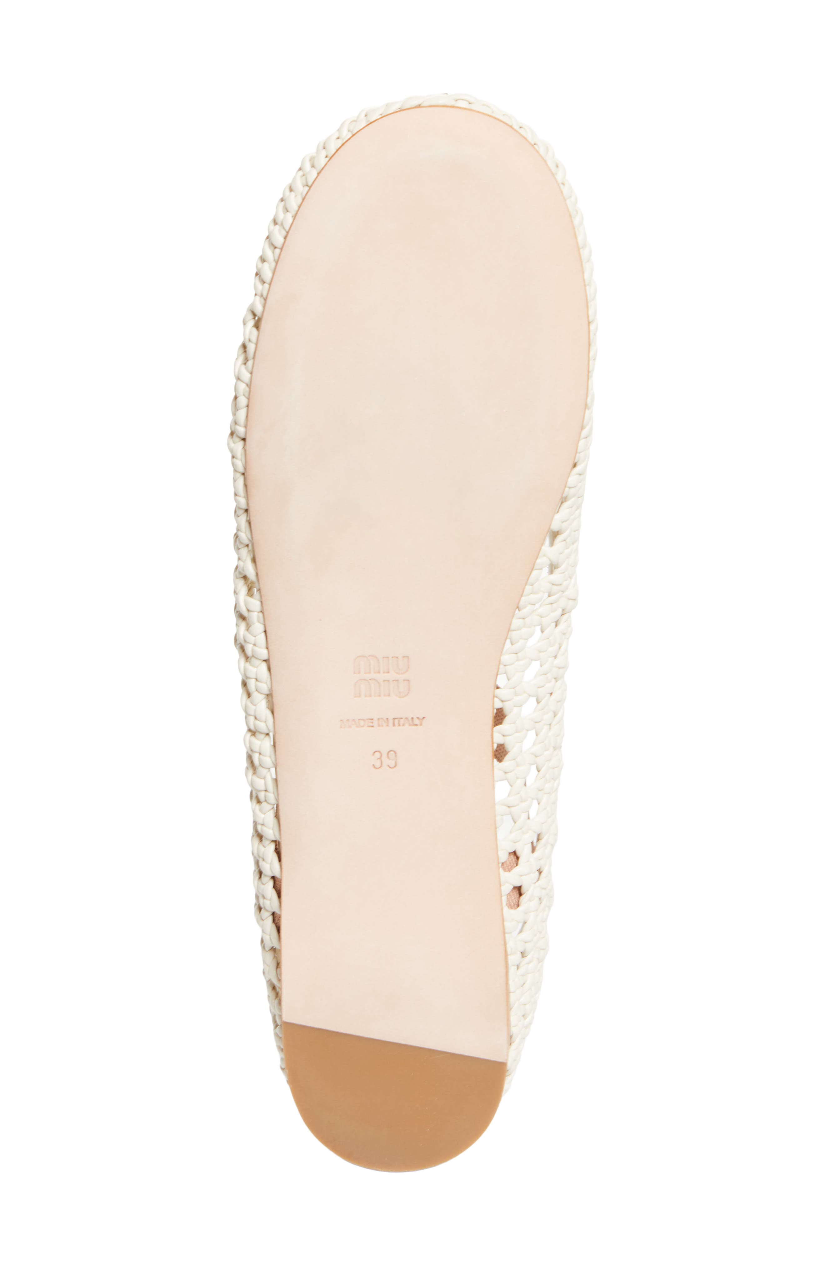 Miu Miu Woven Mary Jane Ballet Flat, Alternate, color, White