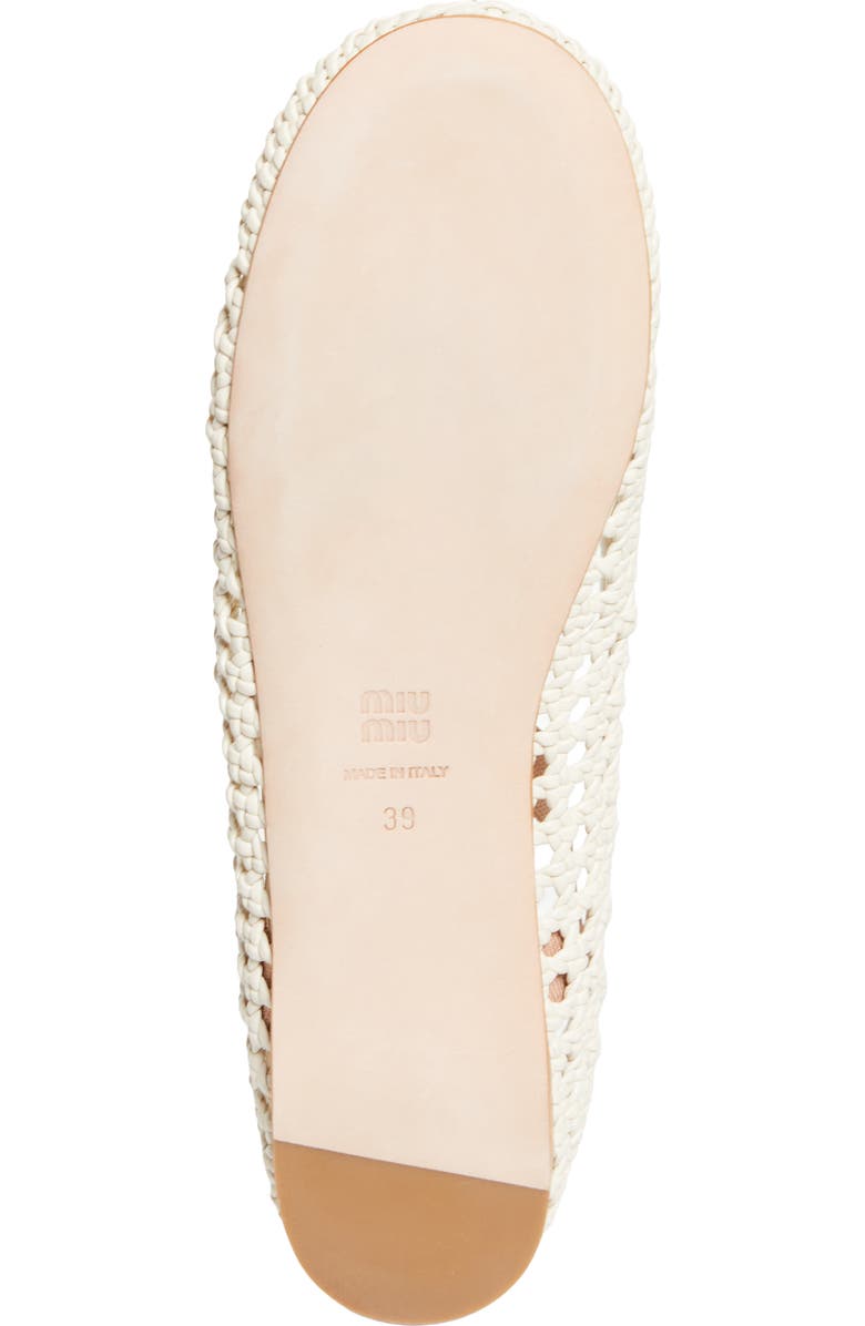 Miu Miu Woven Mary Jane Ballet Flat, Alternate, color, White