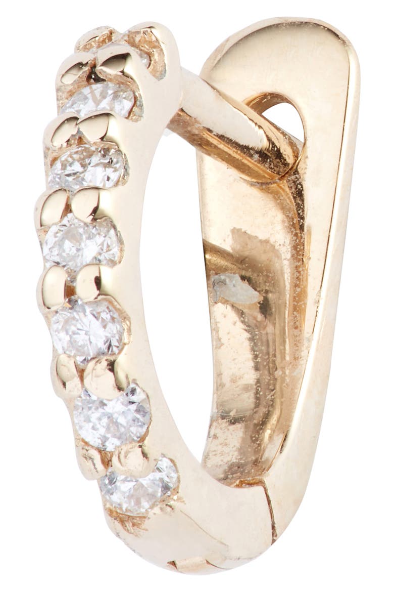 Cleo Pavé Diamond Huggie Hoop Earrings, Alternate, color, GOLD/ DIAMOND