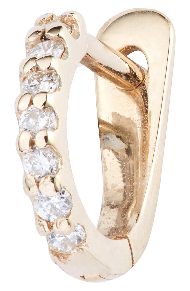 Anzie Cleo Pavé Diamond Huggie Hoop Earrings, Alternate, color, Gold/ Diamond