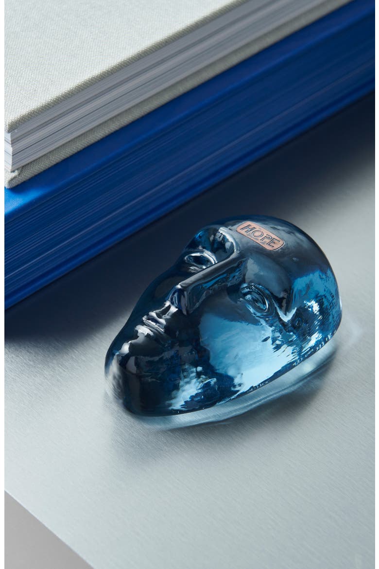 Companion Hope Glass Mask Sculpture, Alternate, color, BLUE
