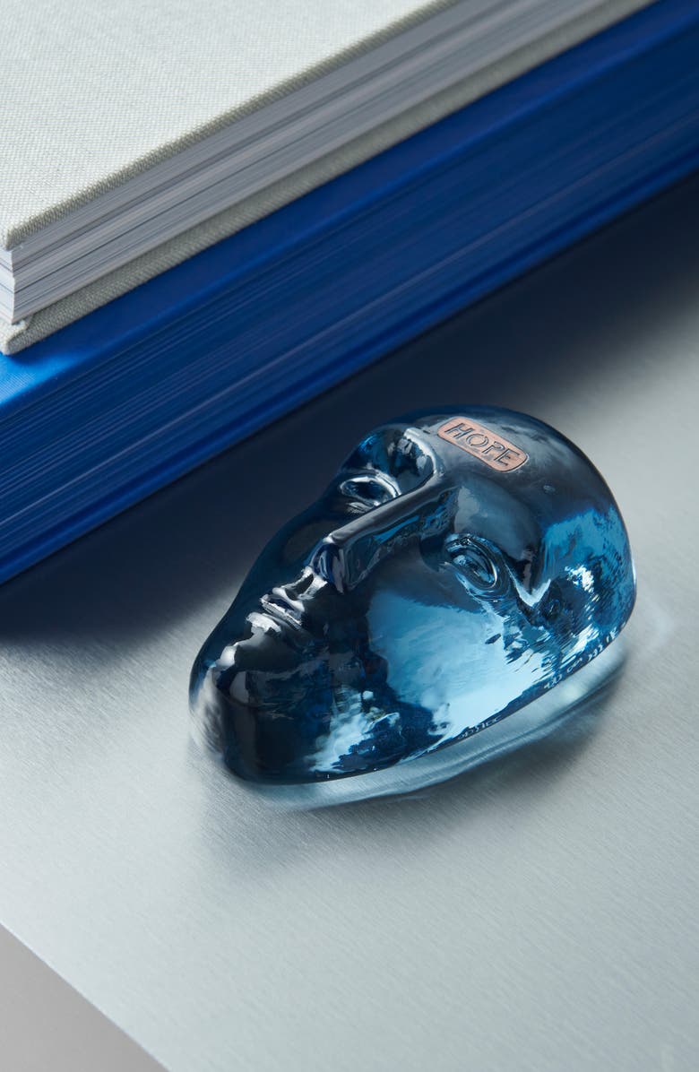 Kosta Boda Companion Hope Glass Mask Sculpture, Alternate, color, Blue