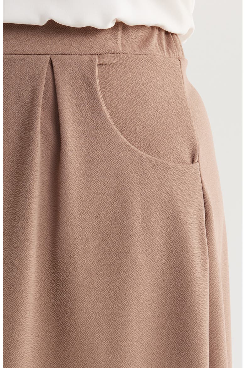 Pleated Elastic Waist Skirt, Alternate, color, TAUPE