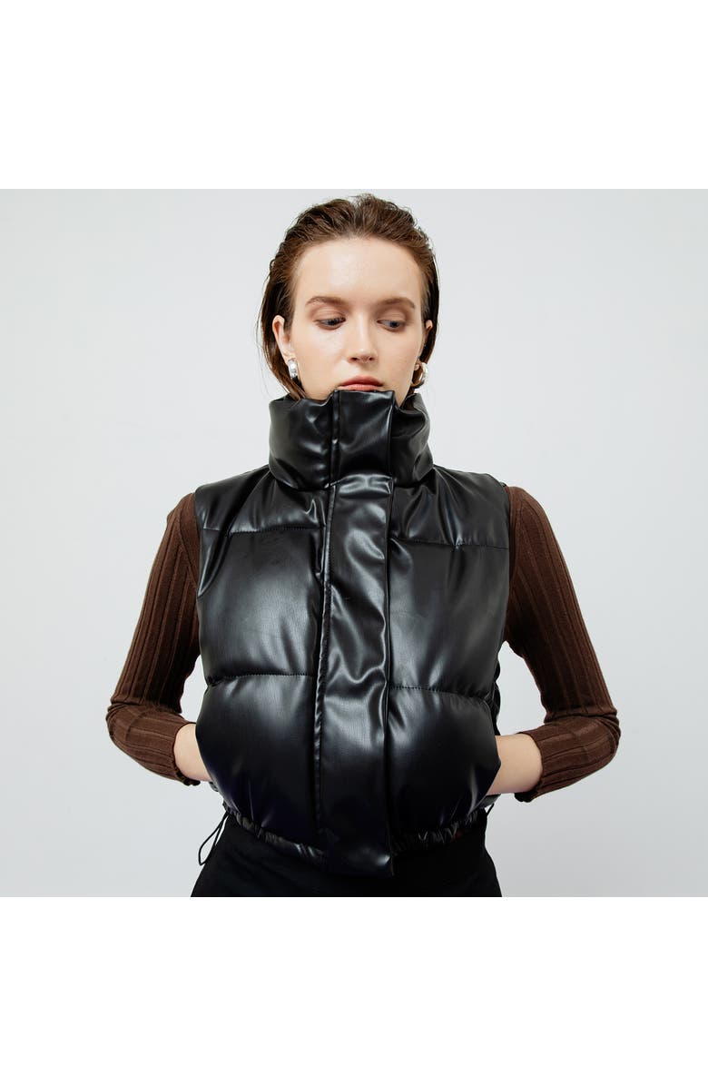 ATS Riley Quilted Leather Vest, Alternate, color, Black