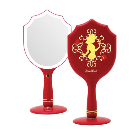 Snow White LED Handheld Mirror with Standing Base