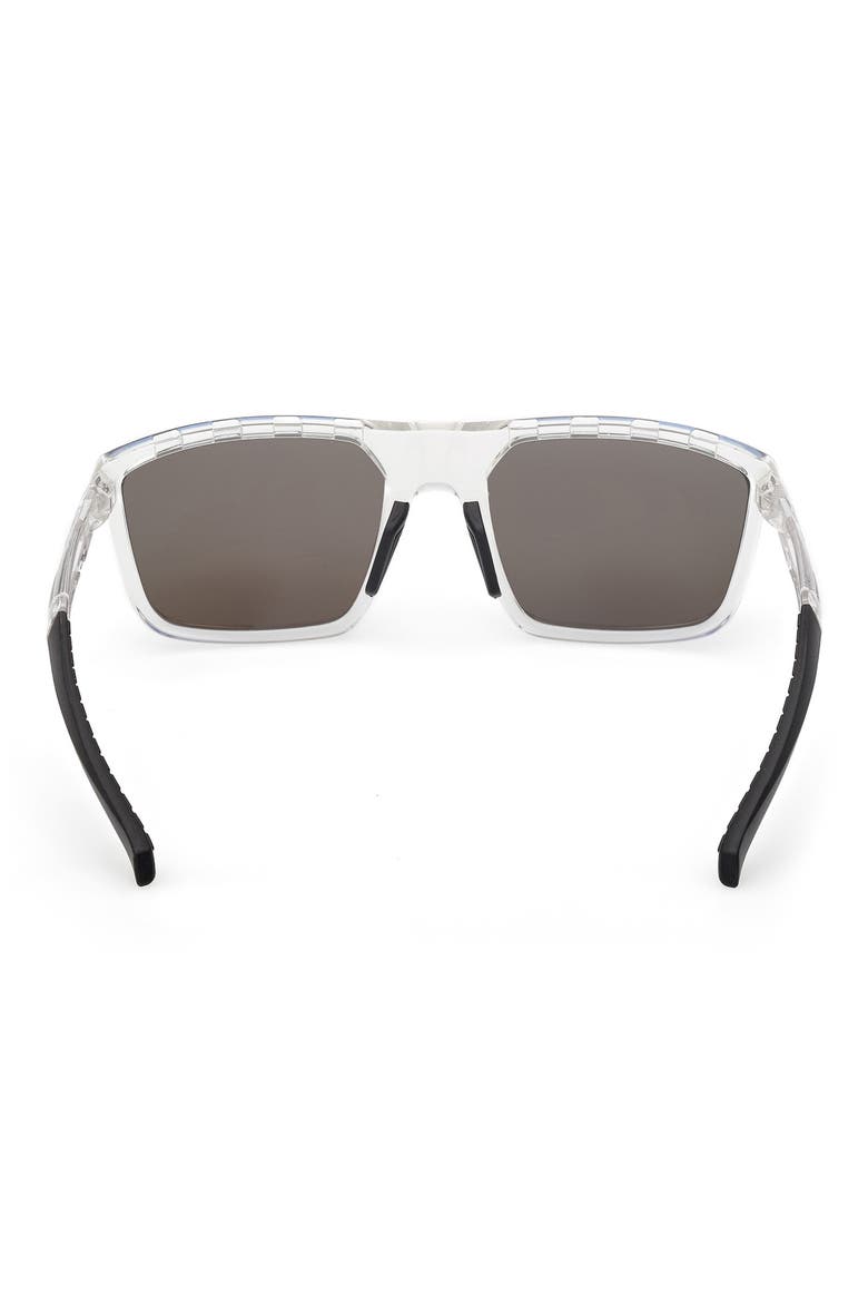 57mm Navigator Sunglasses, Alternate, color, CRYSTAL / BLUE MIRROR