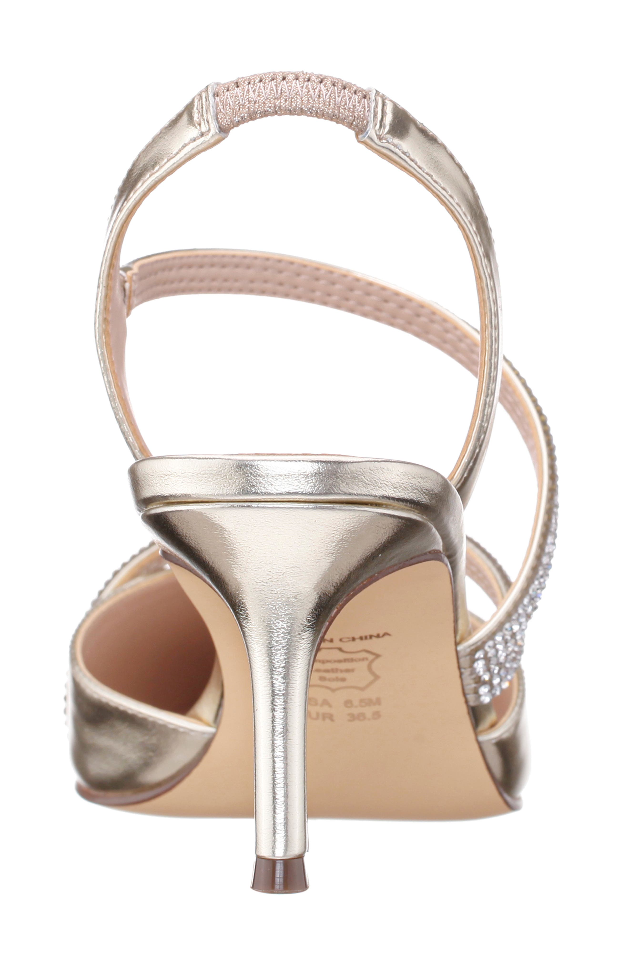 Nina Nela Slingback Pointed Toe Pump, Alternate, color, Platino