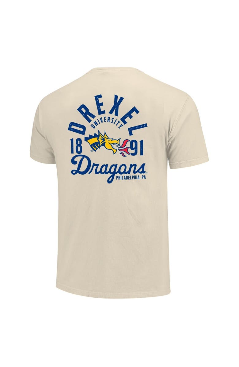 IMAGE ONE Men's Cream Drexel Dragons Comfort Colors Mascot Overlay T-Shirt, Alternate, color, 